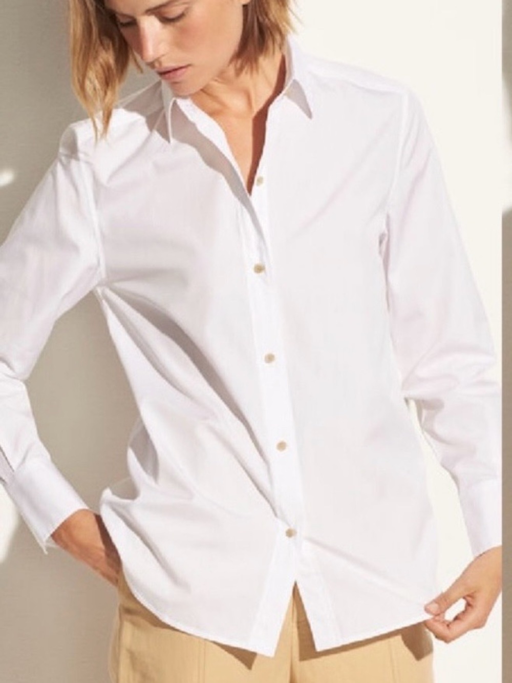 NWT Vince Classic White 100% Cotton Button Down Shirt